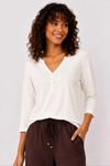 BLUSA DECOTE HIPPIE BOTOES OFF WHITE